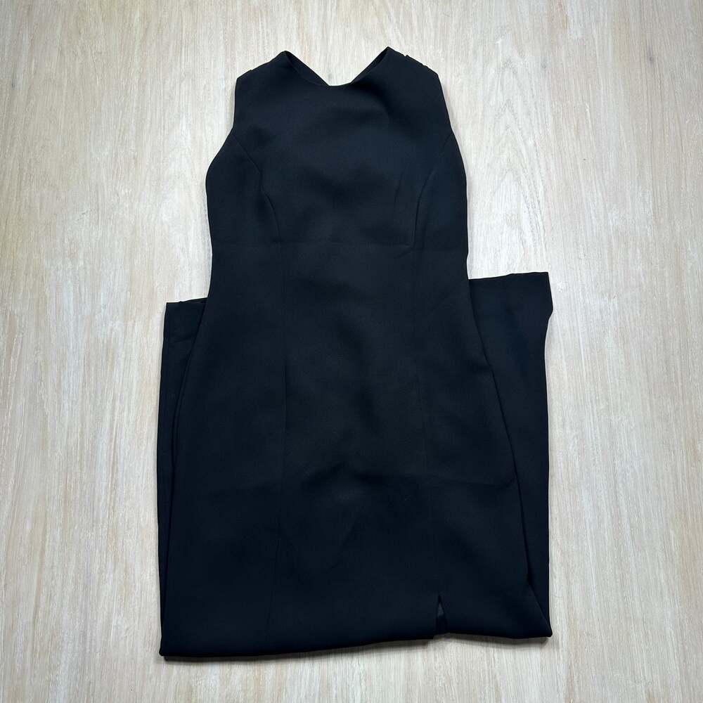 Liz Claiborne NIGHT Black Maxi Dress Strappy Back Formal Elegant Evening Gown 8